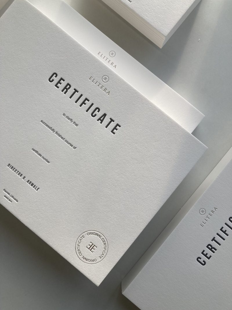 sertifikatu diplomu gamyba spauda